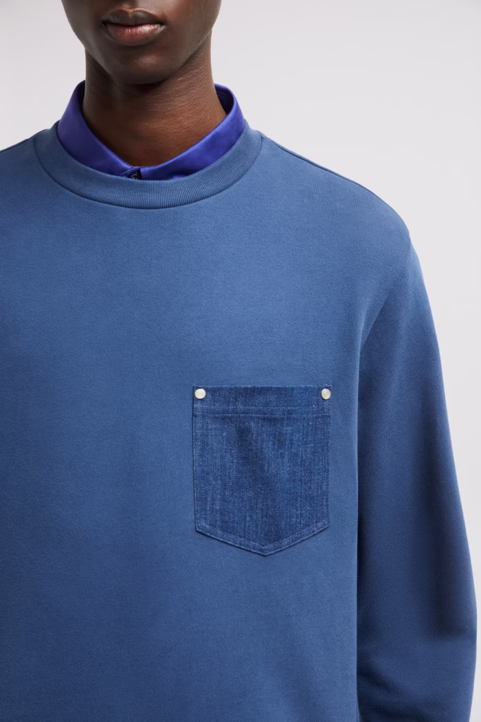 Moncler Fleece Sweatshirt with Denim Pocket