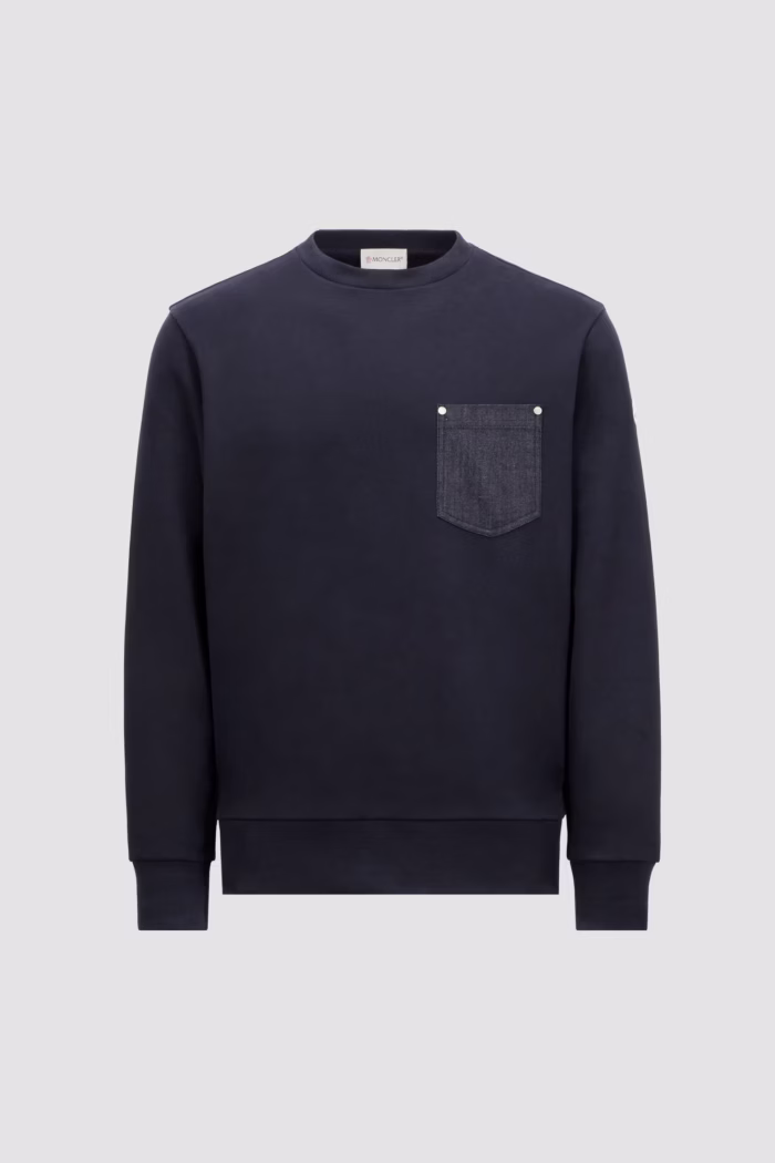 Moncler Fleece Sweatshirt with Denim Pocket