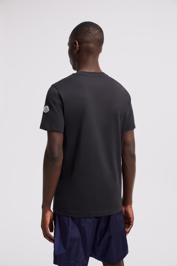 Moncler Cotton & Denim T-Shirt Black with Pocket