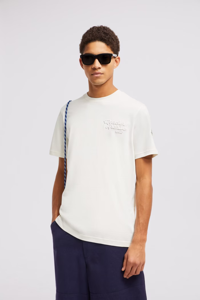 Moncler Archive 1952 White Embroidered Logo T-Shirt