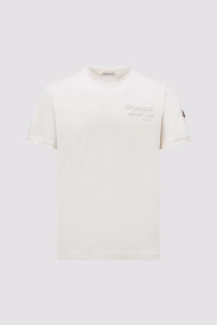 Moncler Archive 1952 White Embroidered Logo T-Shirt
