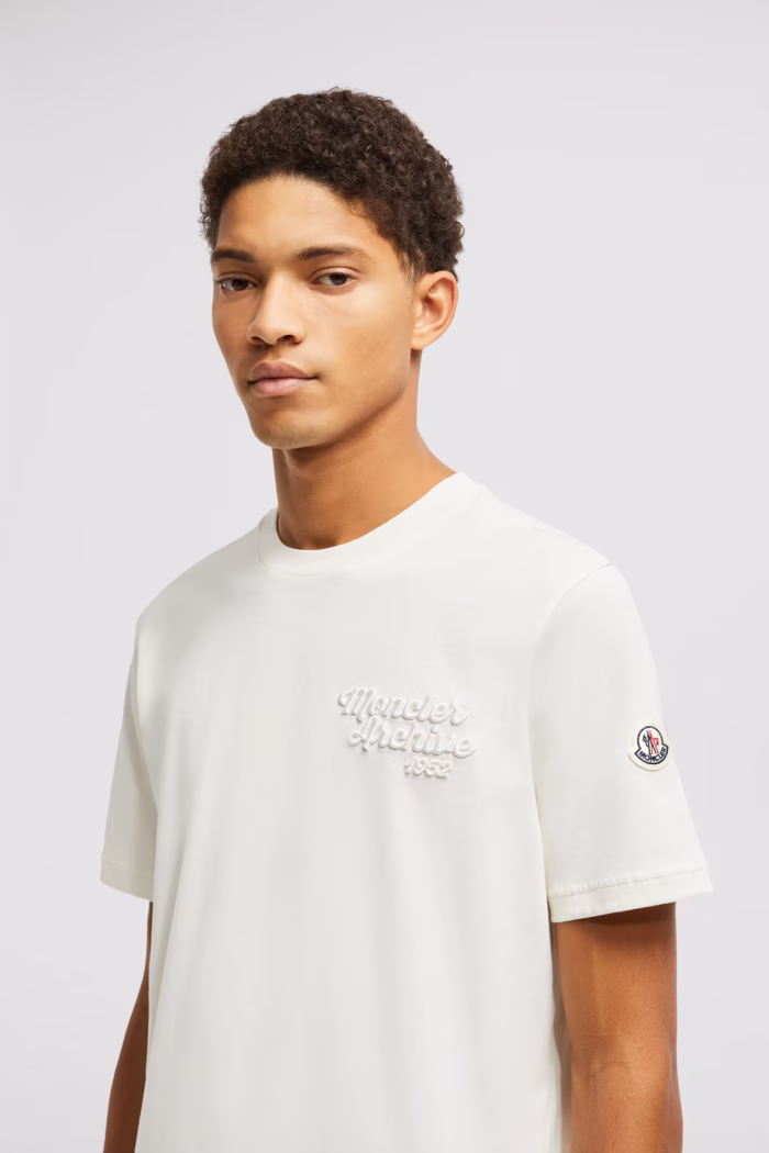 Moncler Archive 1952 White Embroidered Logo T-Shirt