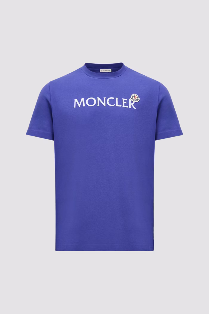 Moncler Flocked Logo Cotton T Shirt
