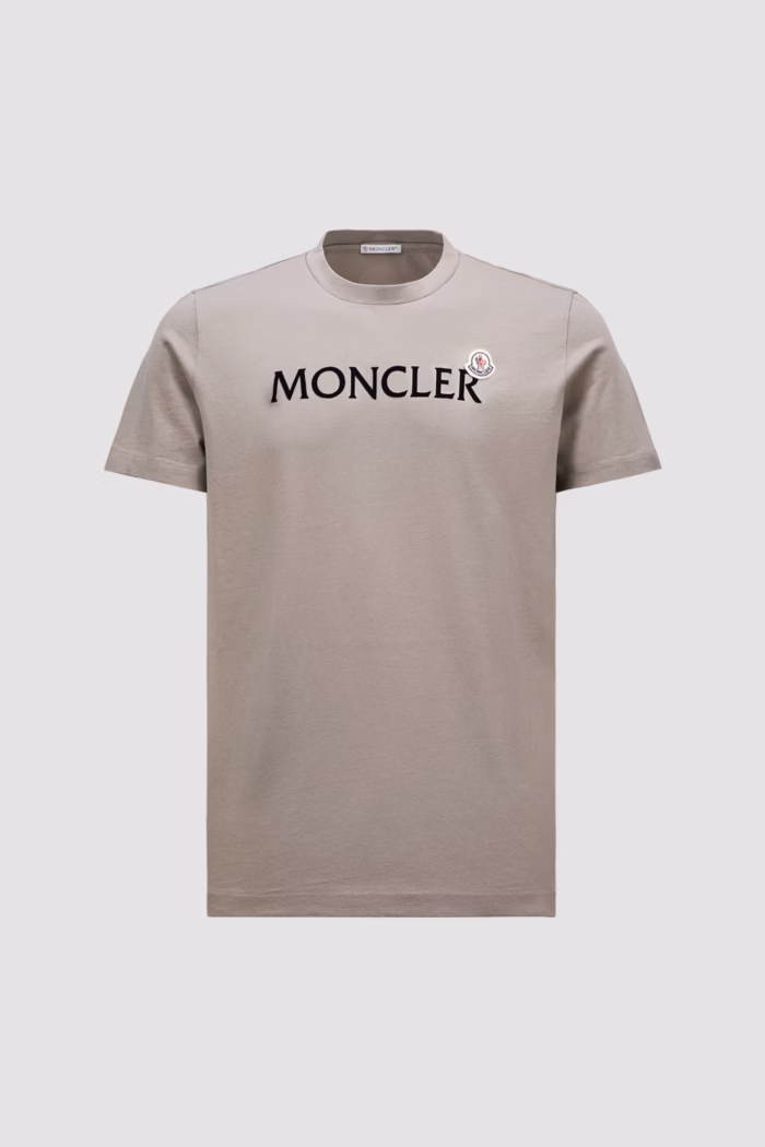 Moncler Flocked Logo Cotton T Shirt