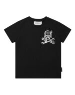Philipp Plein Skull & Bones Round Neck Jersey T Shirt