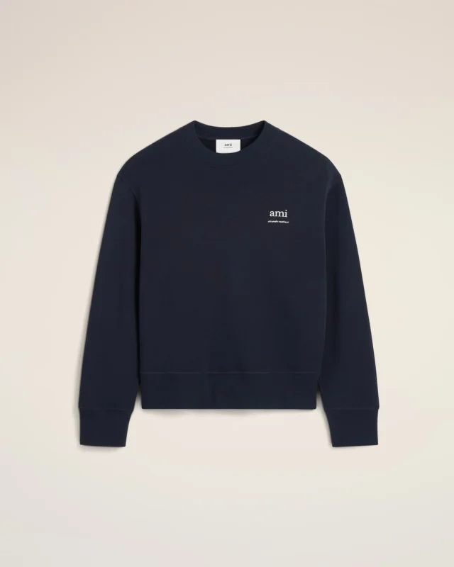 Ami Logo Navy Fleece Sweatshirt