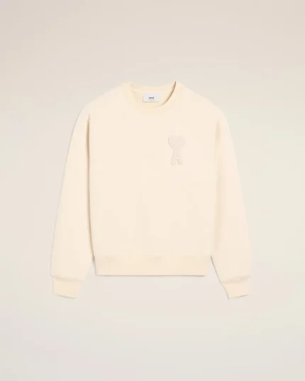 Beige Fleece Ami de Coeur Patch Sweatshirt