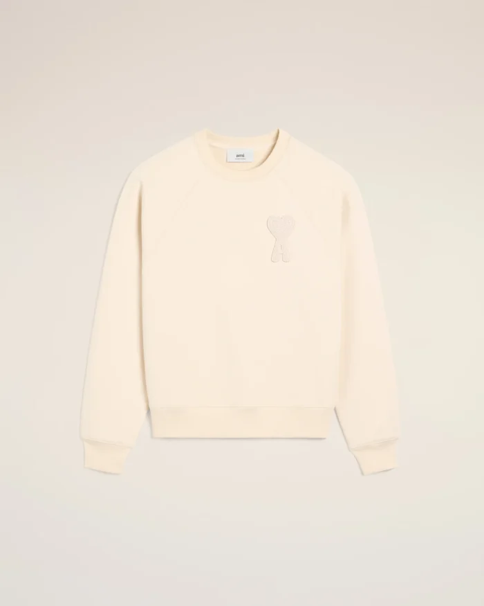 Beige Fleece Ami de Coeur Patch Sweatshirt