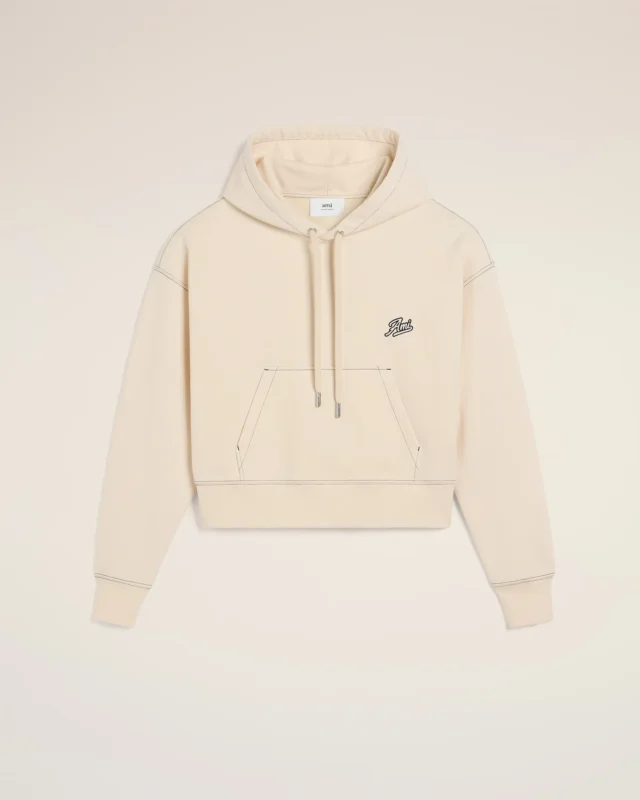 Beige Fleece Hoodie Ami Signature