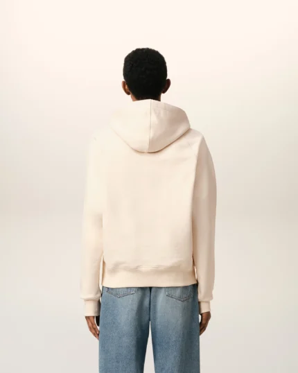 Beige Fleece Hoodie With Ami Paris Patch