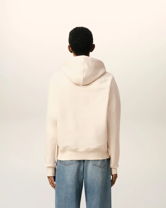 Beige Fleece Hoodie With Ami Paris Patch