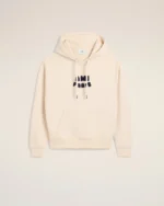 Beige Fleece Hoodie With Ami Paris Patch
