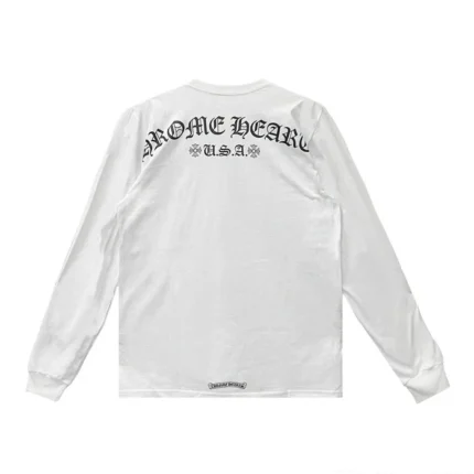 Chrome Hearts Script Letter Logo LS Tee White