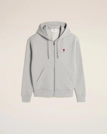 Ami de Coeur Zipped Gray Hoodie