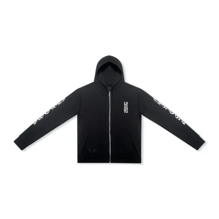 Chrome Hearts Vertical Logo Zip Up Hoodie