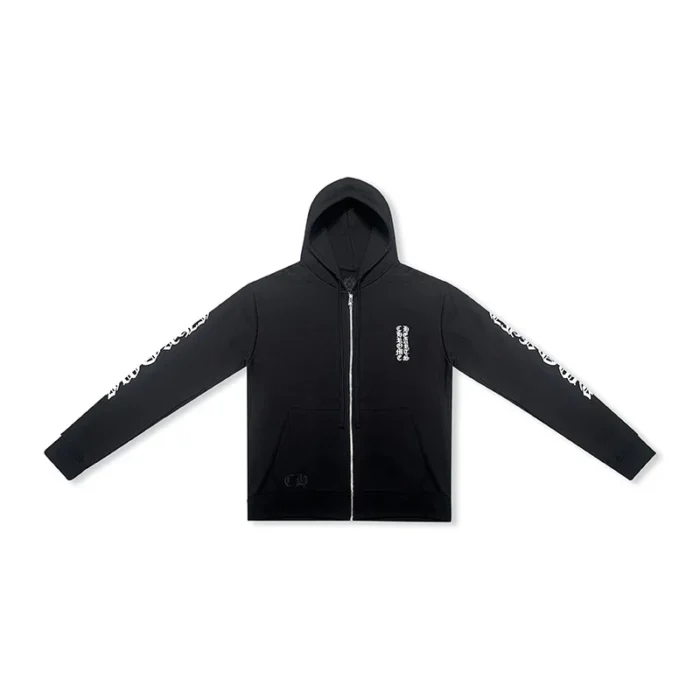 Chrome Hearts Vertical Logo Zip Up Hoodie