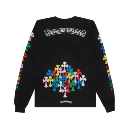 Chrome Hearts Multi Color Cross LS Black Tee