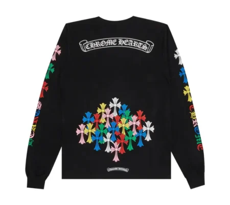 Chrome Hearts Multi Color Cross LS Black Tee
