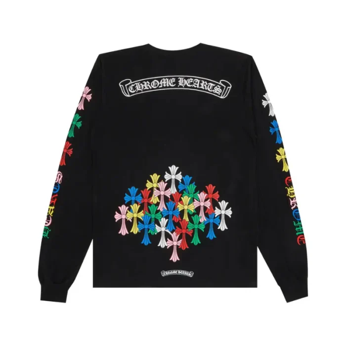 Chrome Hearts Multi Color Cross LS Black Tee