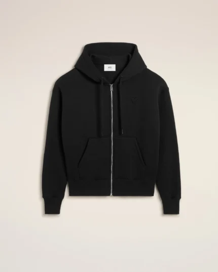 Zipped Ami de Coeur Black Hoodie